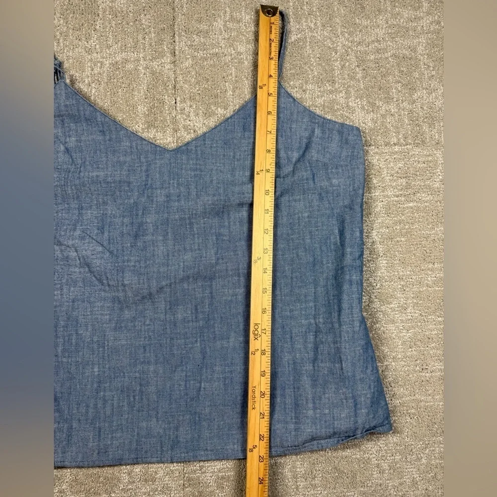 J. Crew Womens Blue Chambray Camp Tank Top Lined Womens Size 12